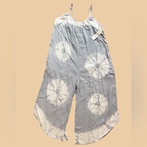 Three Bird Neat boho blue + white tie-dye jumper